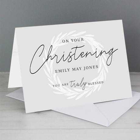 Personalised ’Truly Blessed’ Christening Card: 1 - Greeting Cards By Gift Moments