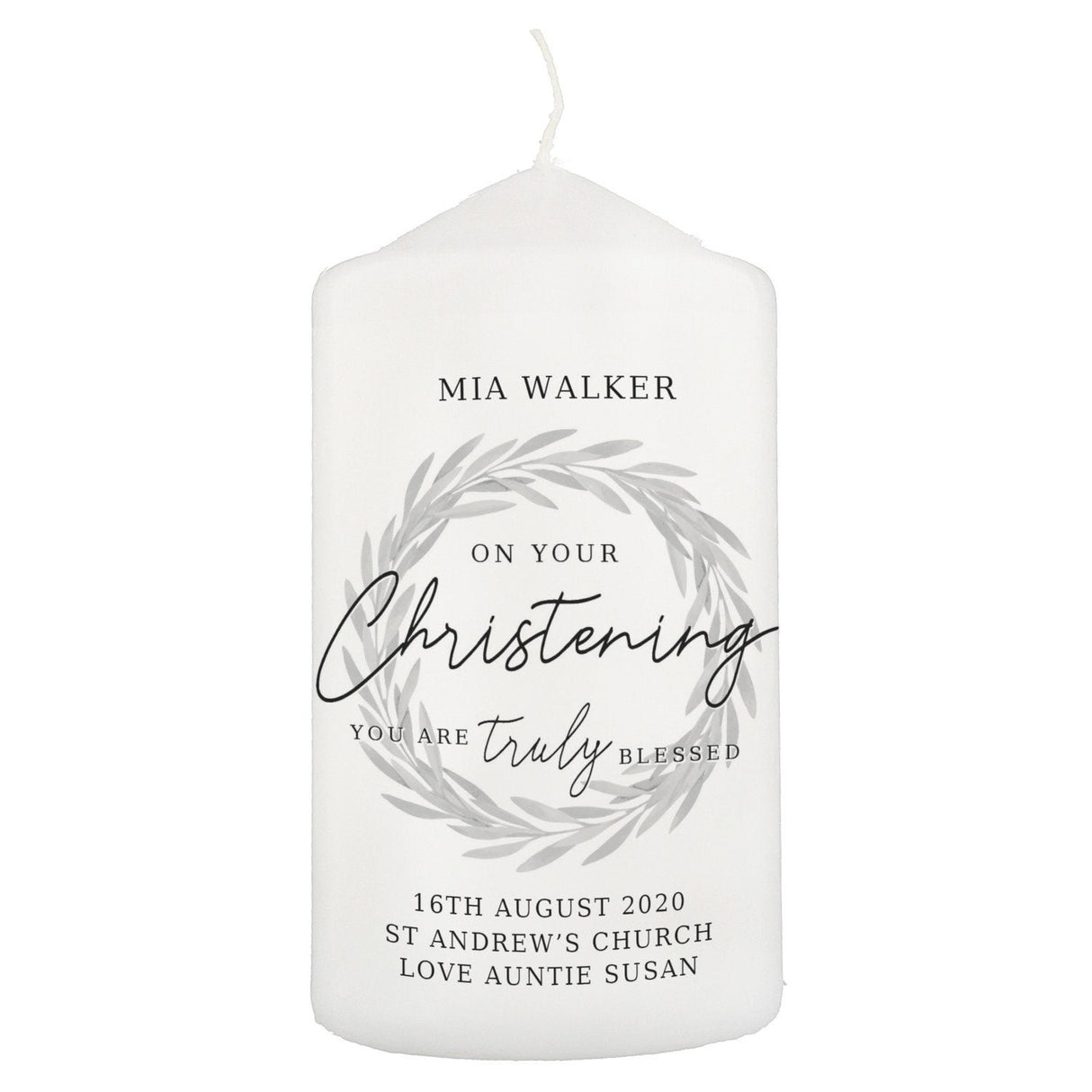 Truly Blessed' Christening Pillar Candle - Gift Moments