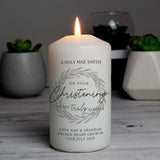 Personalised ’Truly Blessed’ Christening Pillar Candle: 1 - Candles By Gift Moments