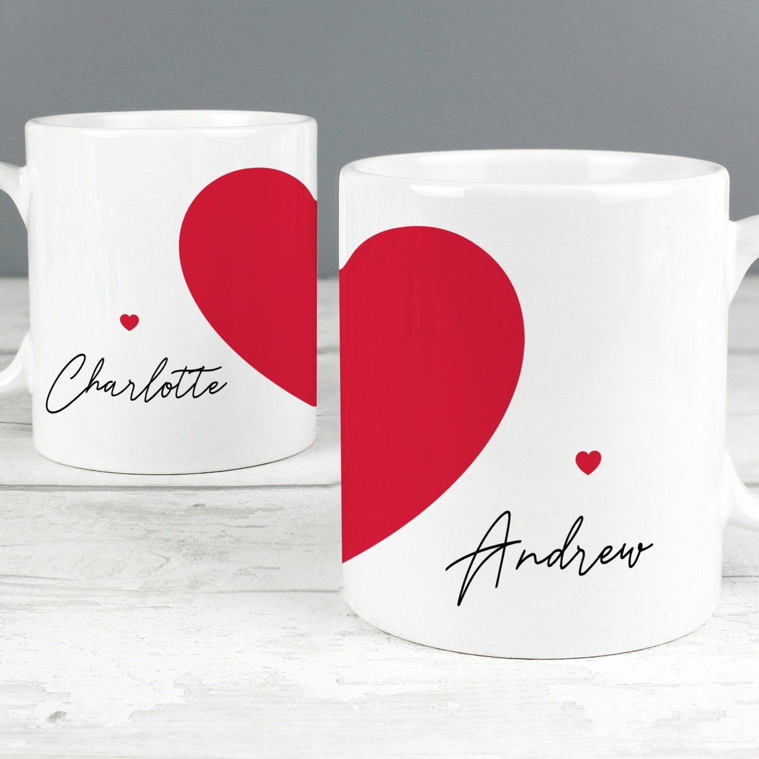 Personalised Two Hearts Mug Set: 1 - Mugs By Gift Moments