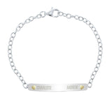 Two Names Sterling Silver and 9ct Gold Bar Bracelet - Gift Moments