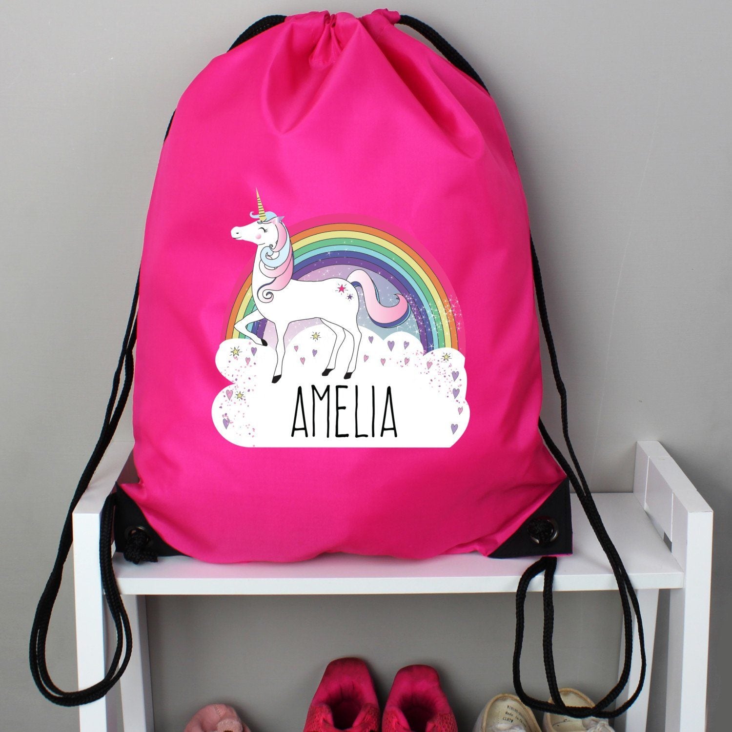 Personalised Unicorn Pink Kit Bag: 1 - Bags By Gift Moments