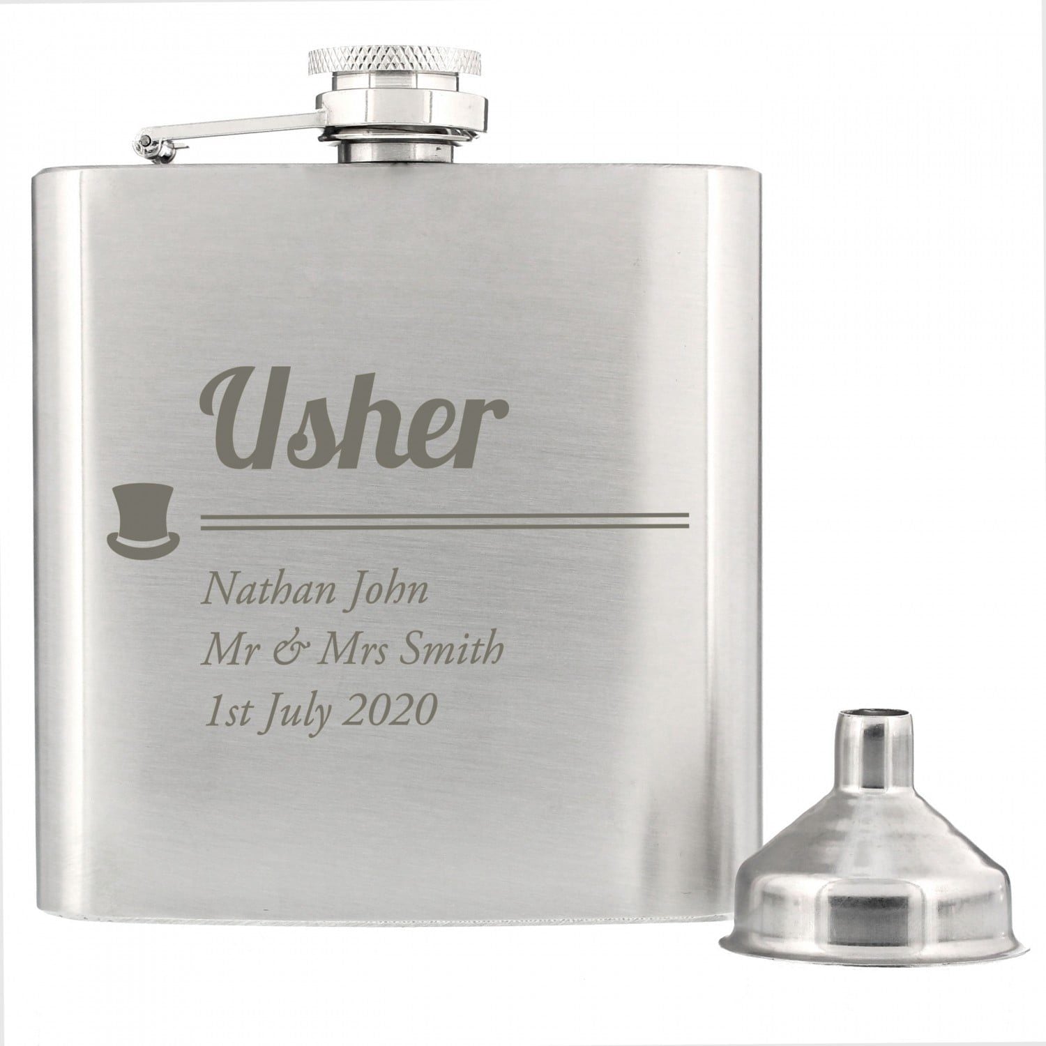 Personalised Usher Hip Flask: 3 - Hip Flasks By Gift Moments