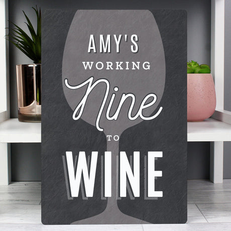Working Nine to Wine Metal Sign - Gift Moments