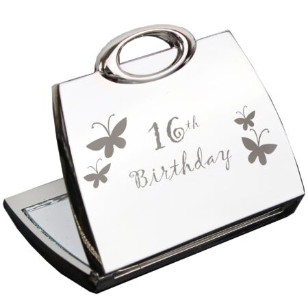 16th Butterfly Handbag Compact Mirror: 2 - Compact Mirrors By Gift Moments