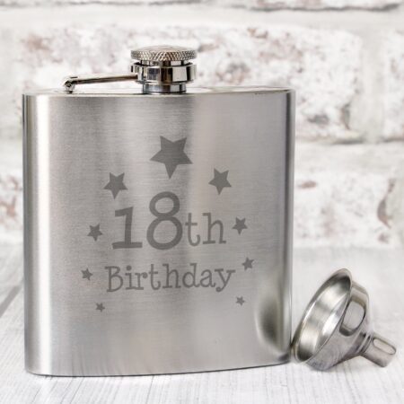 18th Birthday Hip Flask: 1 - Hip Flasks By Gift Moments