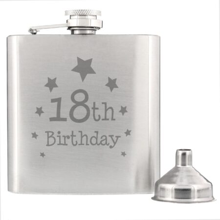 18th Birthday Hip Flask: 3 - Hip Flasks By Gift Moments