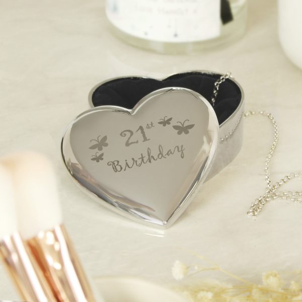 21st Butterflies Heart Trinket Box: 1 - Trinket Boxes By Gift Moments