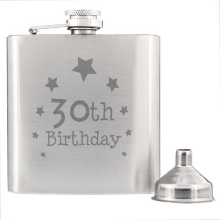 30th Birthday Hip Flask: 3 - Hip Flasks By Gift Moments