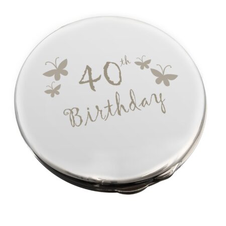 40th Butterfly Round Compact Mirror: 2 - Compact Mirrors By Gift Moments