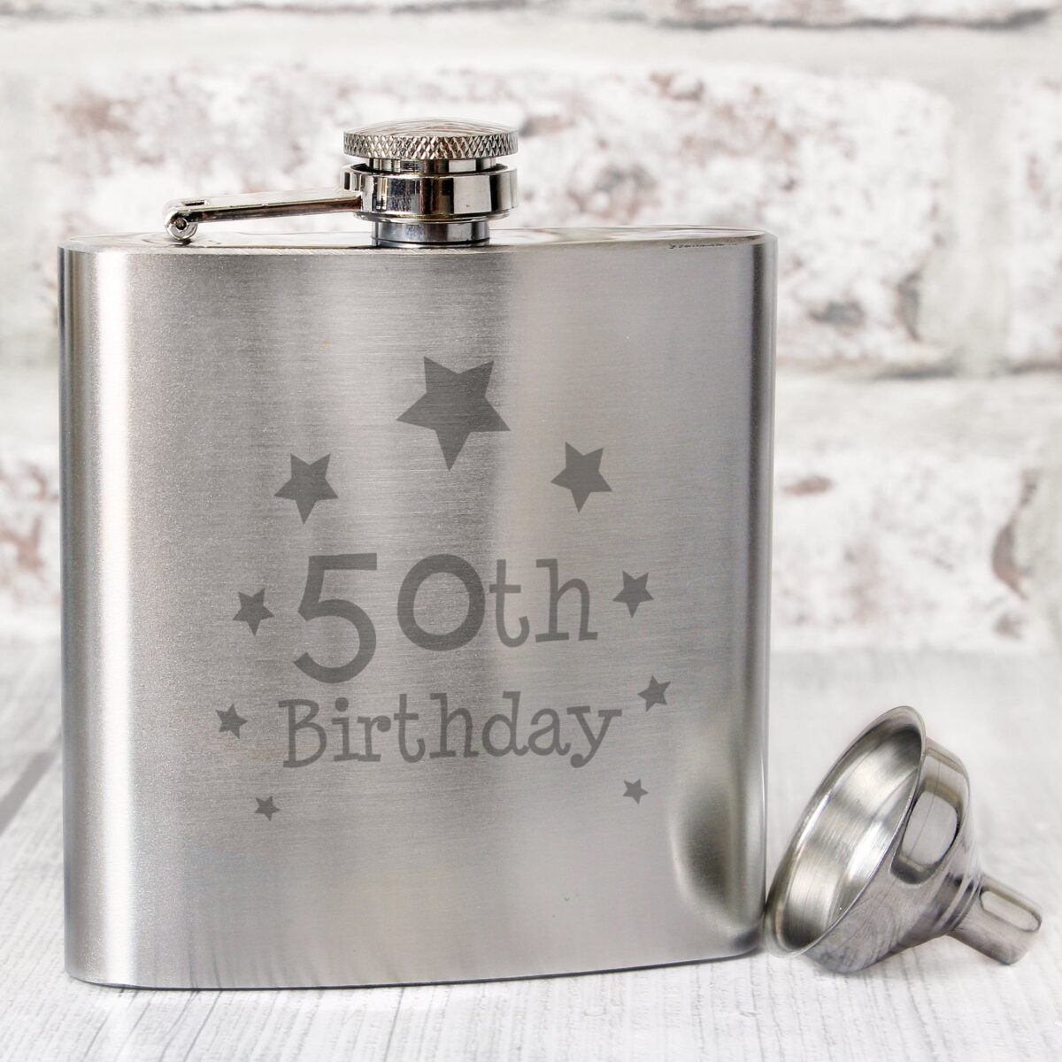 50th Birthday Hip Flask: 1 - Hip Flasks By Gift Moments