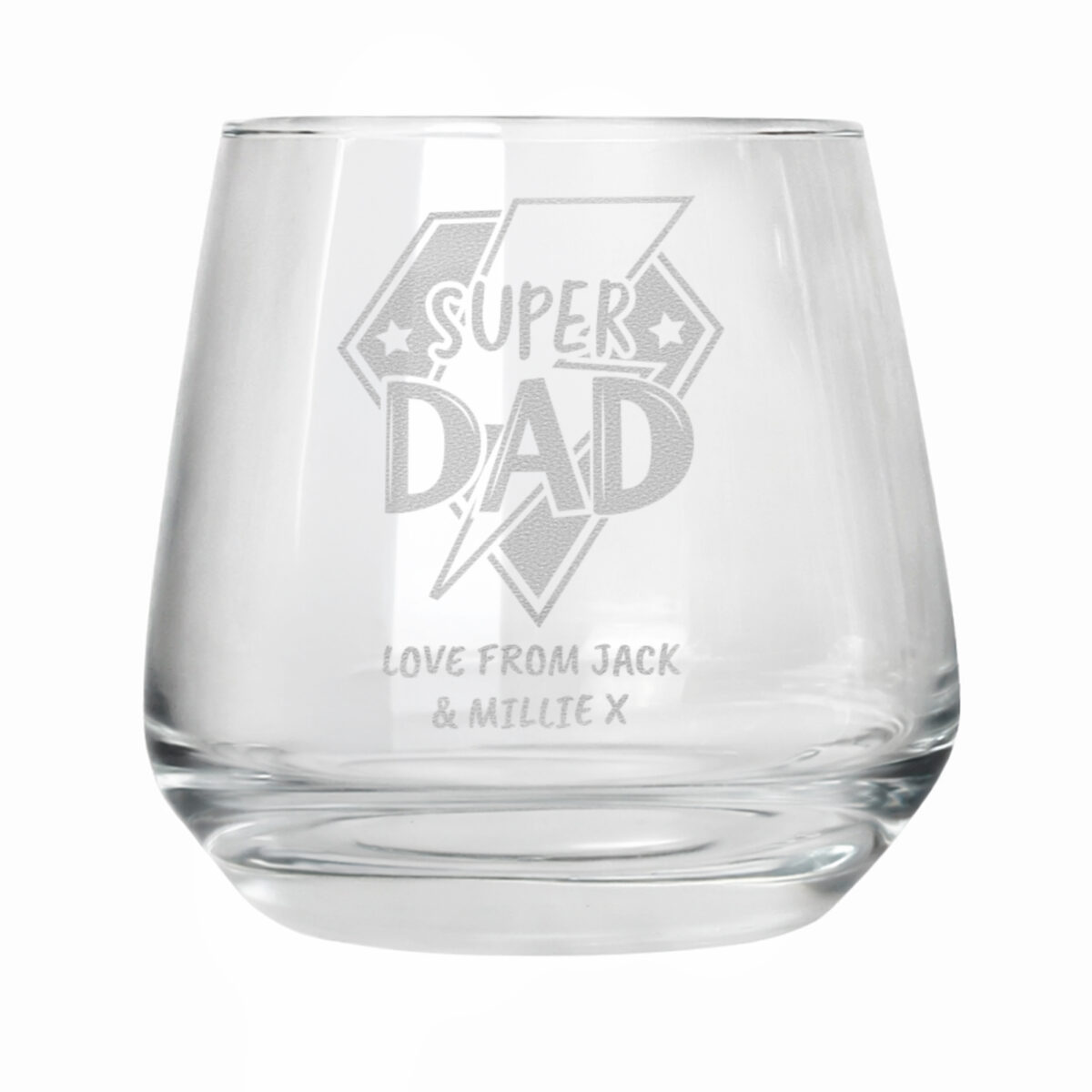 Personalised Super Dad Tumbler Glass