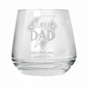 Personalised Super Dad Tumbler Glass