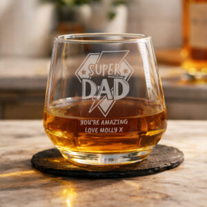 Personalised Super Dad Tumbler Glass