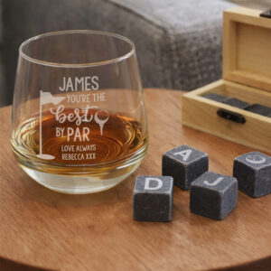 Personalised Best By Par Glass & Whisky Stones - Image 2