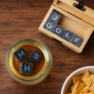 Personalised Best By Par Glass & Whisky Stones