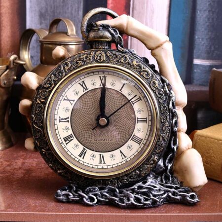 About Time Skeleton Hand and Pocket Watch Mantel Clock: 1 - Clocks By NN Designs