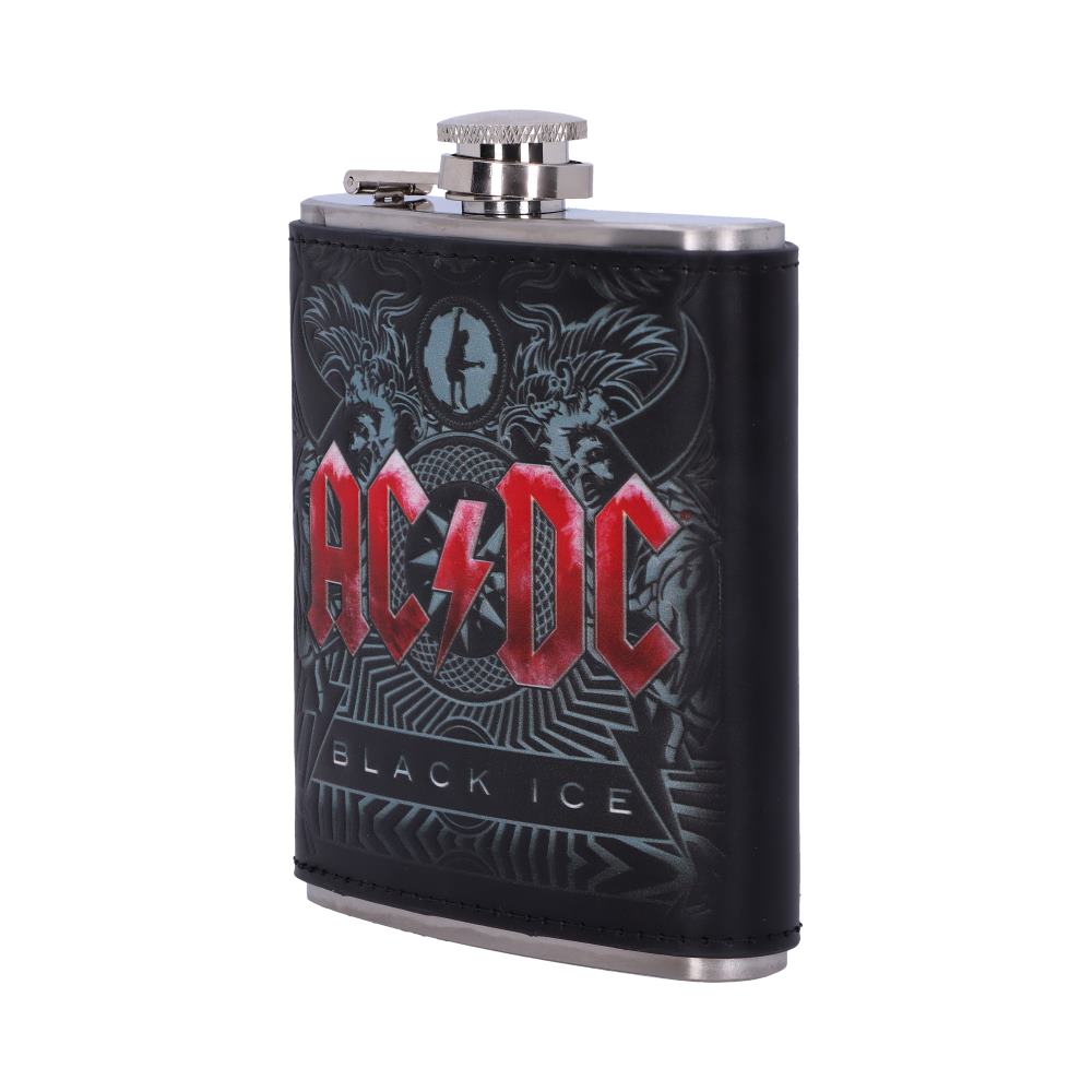 Ac dc black ice album embossed hip flask