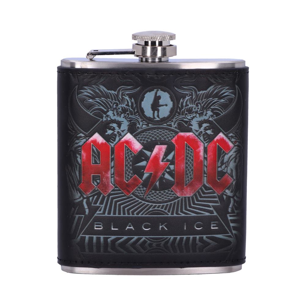 Ac dc black ice album embossed hip flask