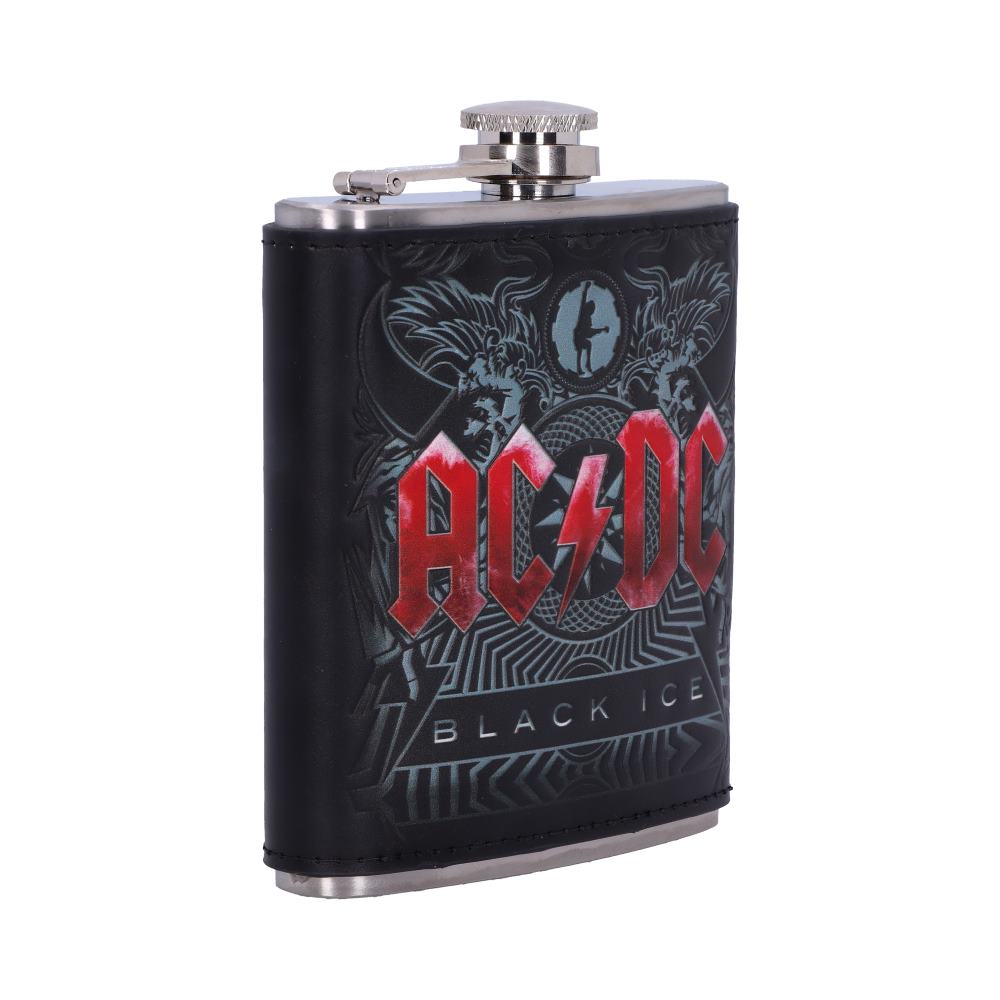 Ac dc black ice album embossed hip flask