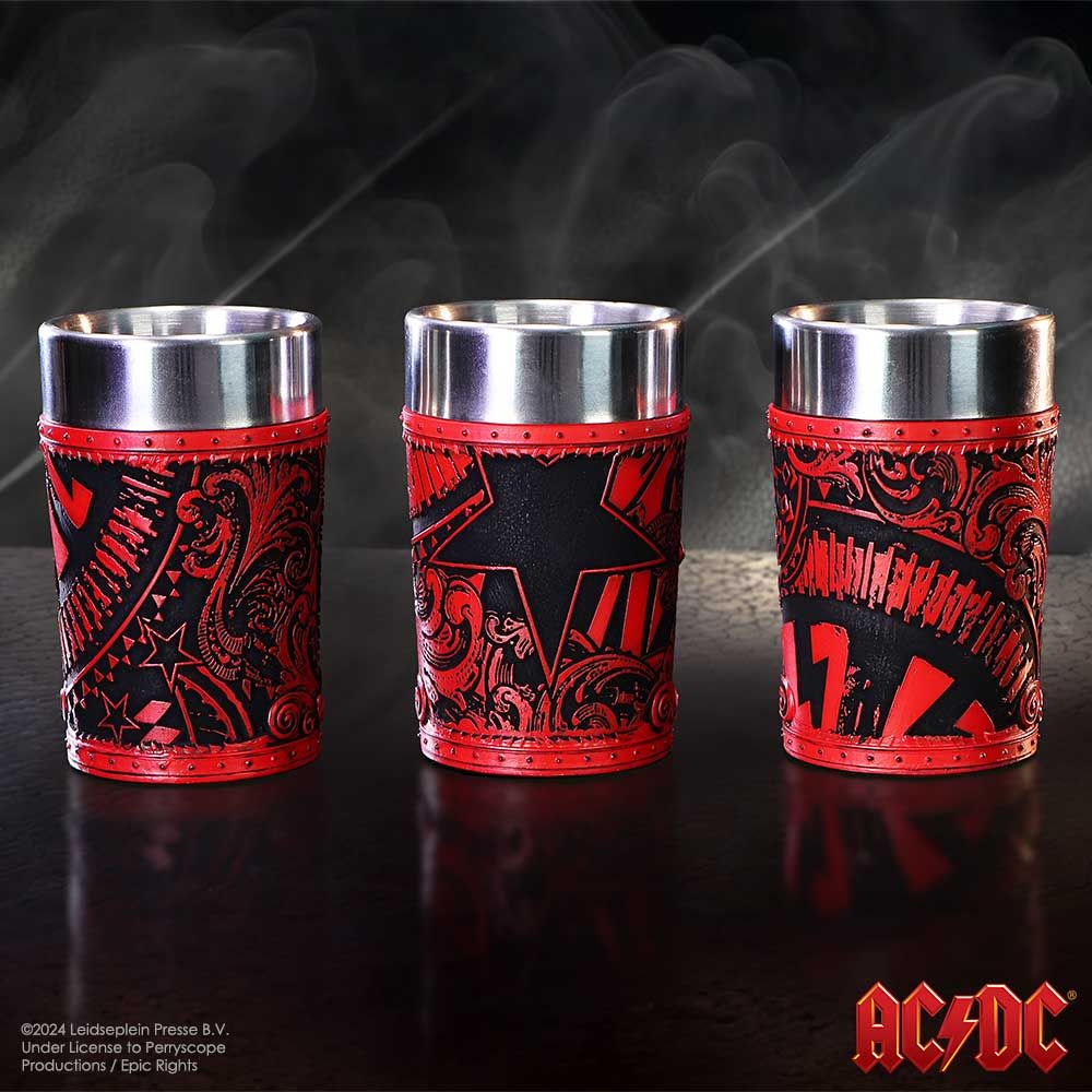 Ac dc logo set 3 shot glass