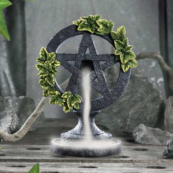 Aged Wiccan Pentagram Backflow Incense Burner 19cm: 1 - Incense Holders By NN Designs