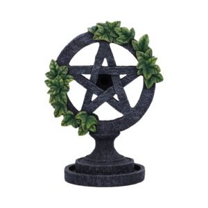 Aged Wiccan Pentagram Backflow Incense Burner 19cm: 2 - Incense Holders By NN Designs