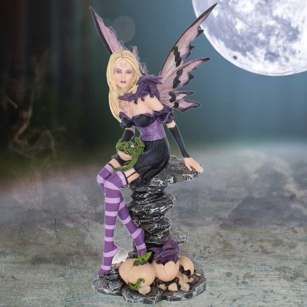Amethyst and Hatchlings 25.5cm Purple Fairy and Baby Dragon Figurine: 1 - Figures & Collectables By Gift Moments