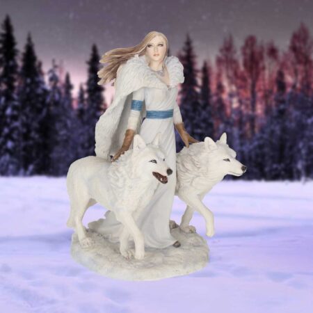 Anne Stokes Winter Guardians Wolf Companion Figurine: 1 - Figurines Medium (15-29cm) By Anne Stokes