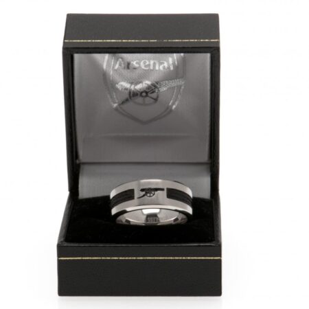 Arsenal FC Black Inlay Ring Large: 1 - Jewellery By Arsenal