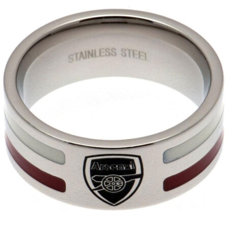 Arsenal FC Colour Stripe Ring Large: 2 - Jewellery By Arsenal