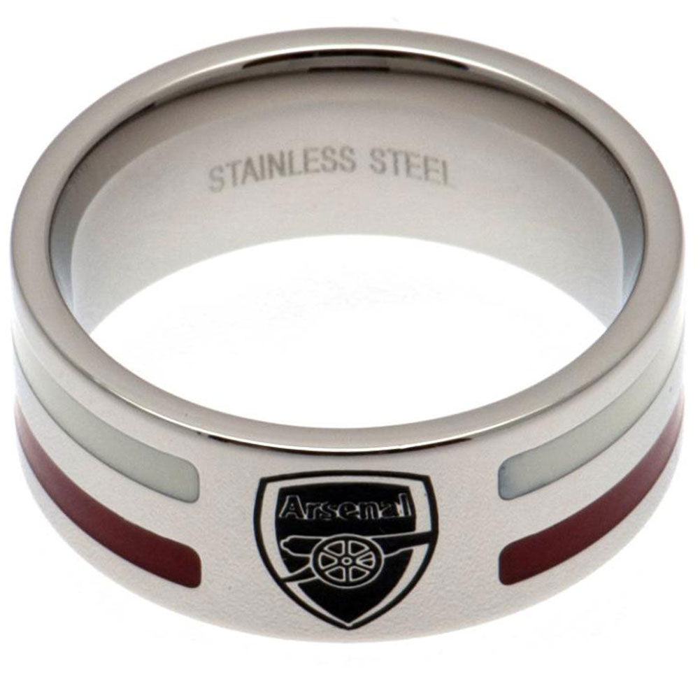 Arsenal FC Colour Stripe Ring Large: 2 - Jewellery By Arsenal