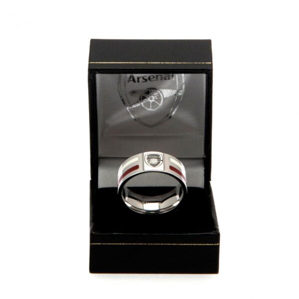 Arsenal FC Colour Stripe Ring Medium: 1 - Jewellery By Arsenal