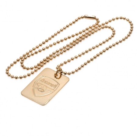 Arsenal FC Gold Plated Dog Tag & Chain: 3 - Jewellery By Arsenal