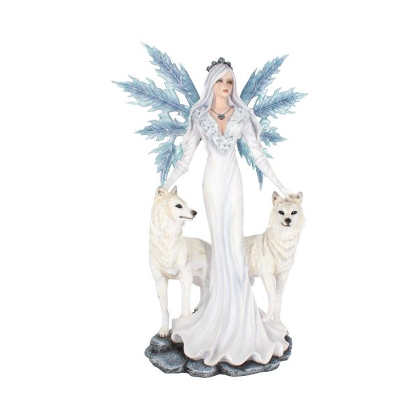 Aura Large Ice Fairy with Two Winter Wolf Companions Figurine: 2 - Figurines Extra Large (Over 50cm) By Gift Moments
