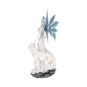 Aura Large Ice Fairy with Two Winter Wolf Companions Figurine: 4 - Figurines Extra Large (Over 50cm) By Gift Moments