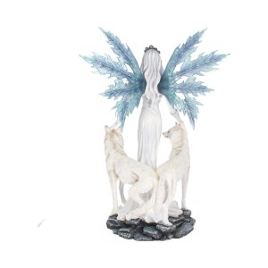 Aura Large Ice Fairy with Two Winter Wolf Companions Figurine: 5 - Figurines Extra Large (Over 50cm) By Gift Moments