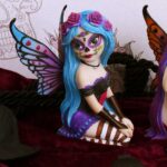 Azula Figurine Sugar Skull Fairy Ornament: 1 - Figurines Small (Under 15cm) By NN Designs