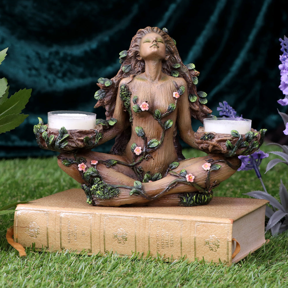 Balance nature female tree spirit tealight candle holder
