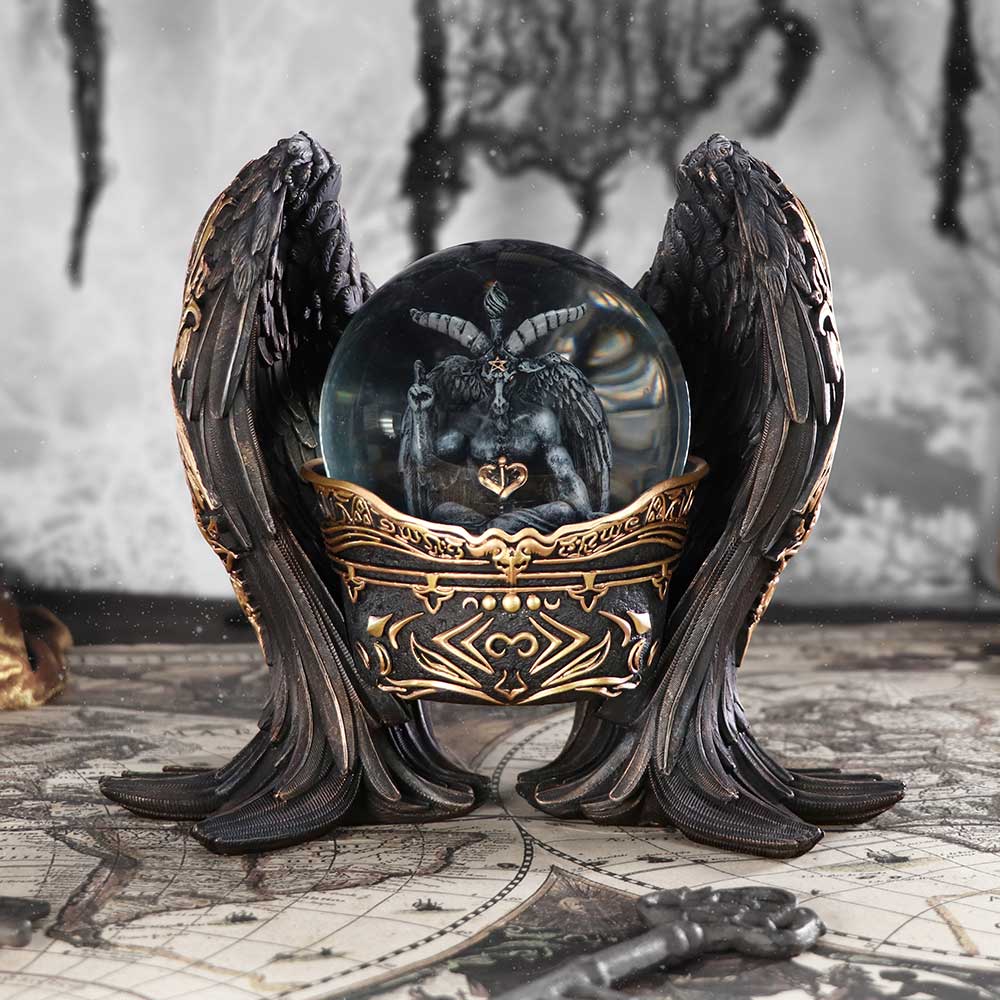 Baphomet antiquity gothic snow globe 22 5cm