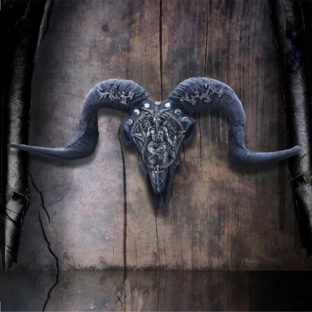 Baphomets veneration skull wall plaque 53cm