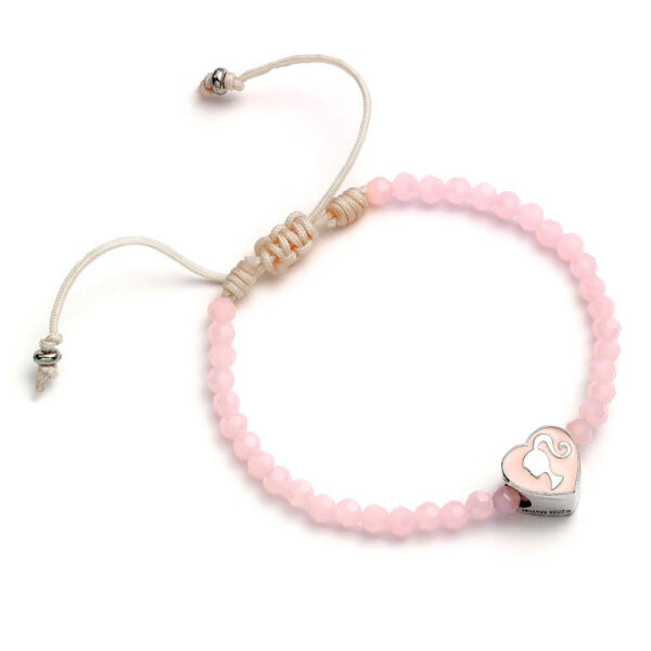 Barbie Pink Bead Heart Charm Bracelet: 2 - Jewellery By Barbie