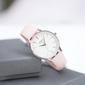 Bespoke Architect Blanc Watch Silver Light Pink Strap: 4 - Watches By Architect Watches