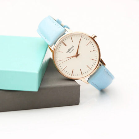 Bespoke ladies architect blanc watch light blue