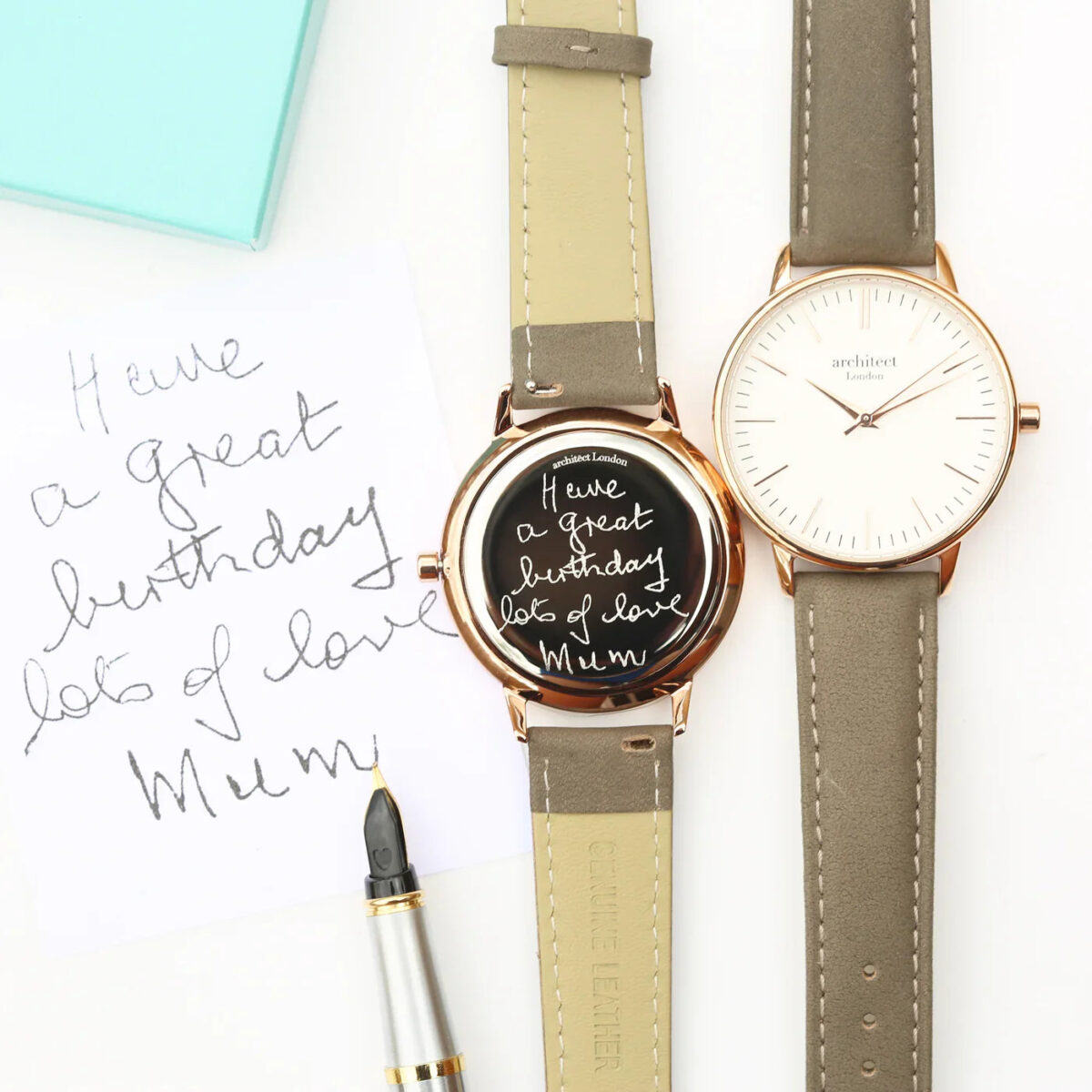 Bespoke ladies architect blanc watch light grey