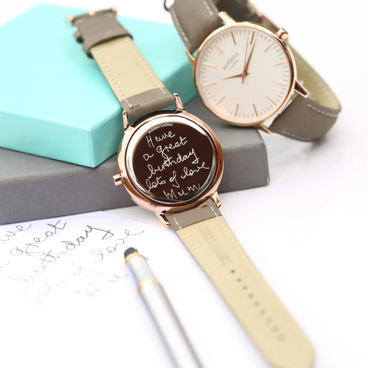 Bespoke ladies architect blanc watch light grey