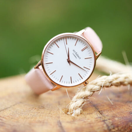 Bespoke Ladies Architēct Blanc Watch Light Pink: 2 - Watches By Architect Watches