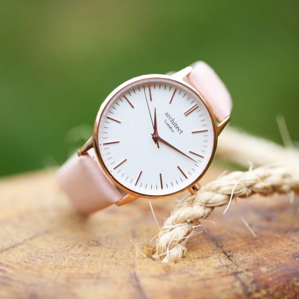Bespoke Ladies Architēct Blanc Watch Light Pink: 2 - Watches By Architect Watches