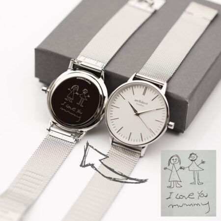 Bespoke ladies architect blanc watch silver mesh