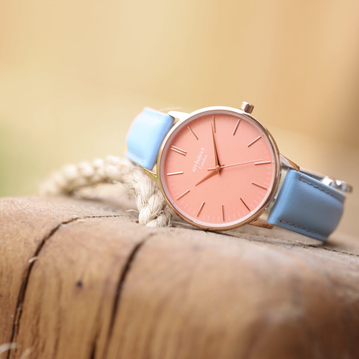 Bespoke ladies architect coral watch light blue